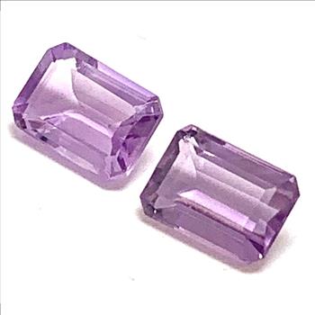 1.90ctw Lot Of 2 Untreated Matching Natural Emerald Cut Amethyst Loose Gemstones