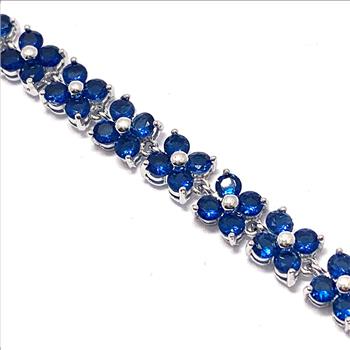 $199 Retail 9.50ctw Round Brilliant Sapphire 7” Tennis Bracelet