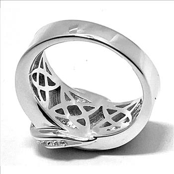 2.00 ctw Blue & White Italian Natural Natural Crystal Buckle Ring