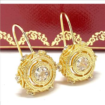 2.00 CTW Diamonique Diamons 18K Yellow Gold Plated Earrings