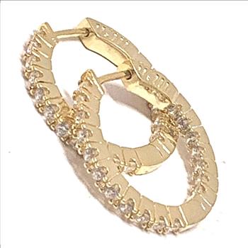 2.00ctw Diamonique Diamond Inside Out Hoop Earrings