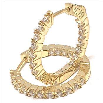 2.00ctw Diamonique Diamond Inside Out Hoop Earrings