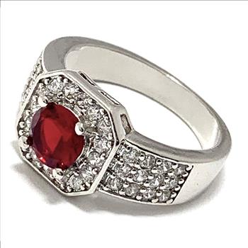 2.00ctw Diamonique Diamond & Ruby Ring