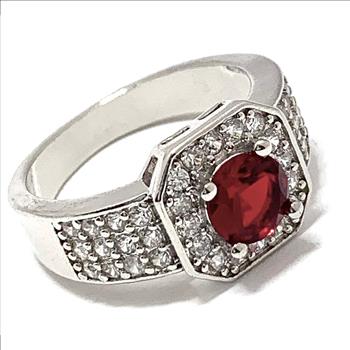 2.00ctw Diamonique Diamond & Ruby Ring