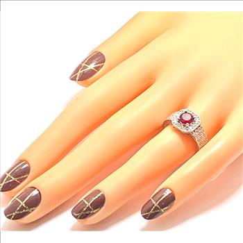 2.00ctw Diamonique Diamond & Ruby Ring