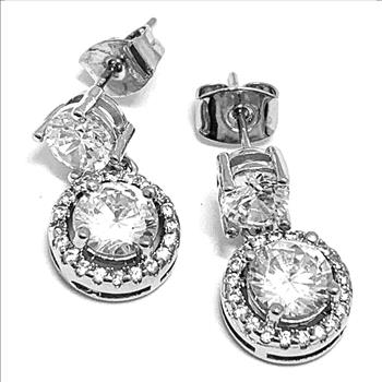 2.00ctw Diamonique Diamond Stud Earrings - DANCING DIAMOND Collection