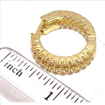 2.00ctw INSIDE OUT Diamonique Diamond Hoop Earrings - DANCING DIAMOND Collection