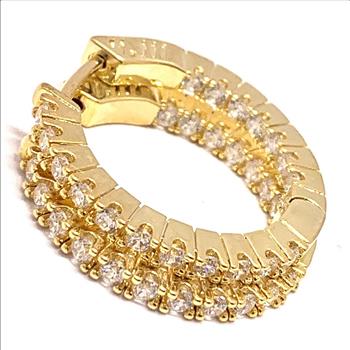 2.00ctw INSIDE OUT Diamonique Diamond Hoop Earrings - DANCING DIAMOND Collection