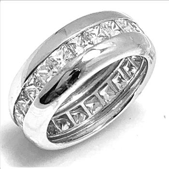 2.00ctw Moissanite Eternity Ring in 18k WG & .925 Sterling Silver