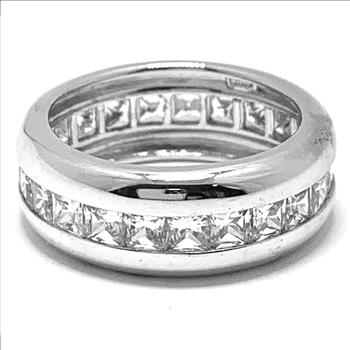 2.00ctw Moissanite Eternity Ring in 18k WG & .925 Sterling Silver