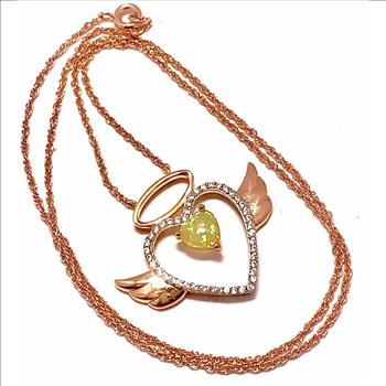 2.00ctw Opal & Diamonique Diamond Necklace in 18K Gold Overlay – Designer Inspired