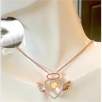 2.00ctw Opal & Diamonique Diamond Necklace in 18K Gold Overlay – Designer Inspired
