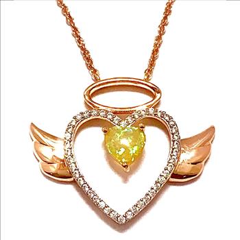 2.00ctw Opal & Diamonique Diamond Necklace in 18K Gold Overlay – Designer Inspired
