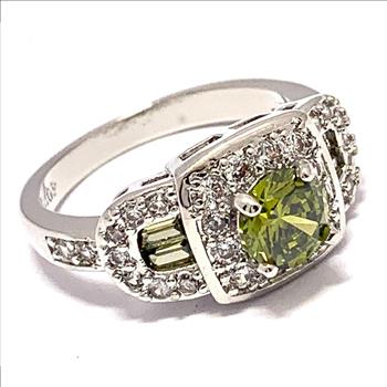 2.00ctw Peridot & Diamonique Diamond Ring