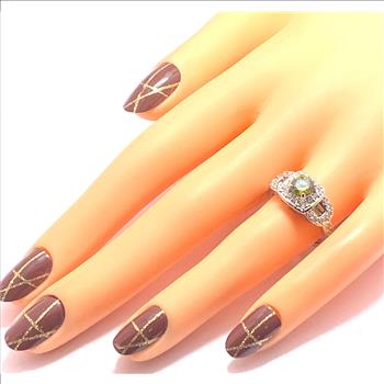 2.00ctw Peridot & Diamonique Diamond Ring