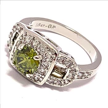 2.00ctw Peridot & Diamonique Diamond Ring