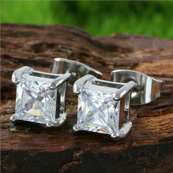 2.00ctw Princess Cut 14k White Gold Filled Classic Stud Earrings