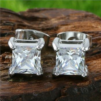 2.00ctw Princess Cut 14k White Gold Filled Classic Stud Earrings