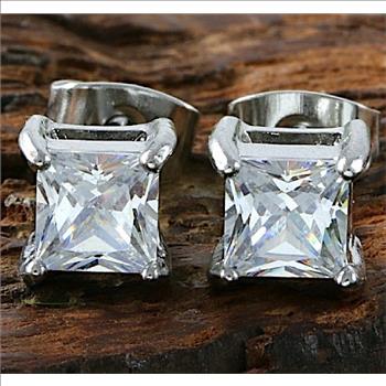 2.00ctw Princess Cut 14k White Gold Filled Classic Stud Earrings