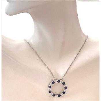 2.00ctw Sapphire & Diamonique Diamond  CIRCLE OF LOVE  Necklace