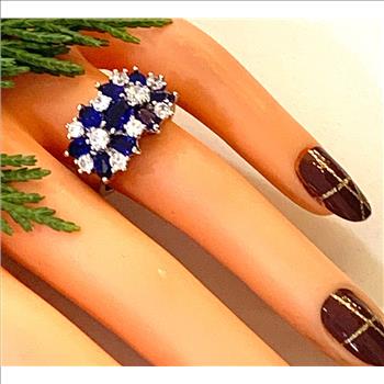 2.00ctw Sapphire & Diamonique Diamond Ring