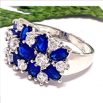 2.00ctw Sapphire & Diamonique Diamond Ring