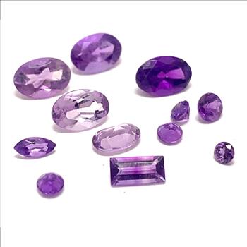 2.10 ctw Lot of Natural Brazilian Untreated Amethyst Gemstones