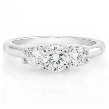 2.10ctw Three Stone Past Present Furute Ring / Band sz7