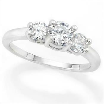 2.10ctw Three Stone Past Present Furute Ring / Band sz8