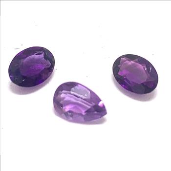 2.17ctw Natural Untreated Brazilian Amethyst Loose Gemstones 8X5 MM