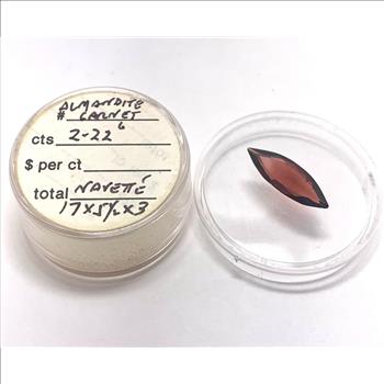 2.22ct  Natural  Almandine Garnet Loose Gemstone 17mm x 5.5 x 3mm