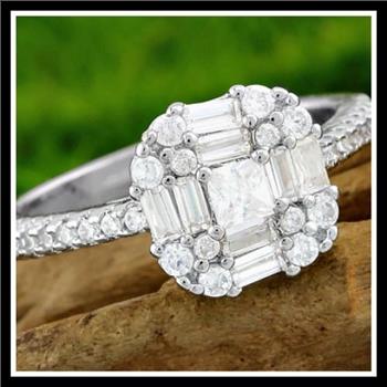 2.35ctw Fine Cubic Zirconia Engagement Ring sz7