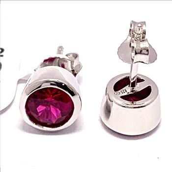$249 .925 Sterling Silver Ruby Stud Earrings