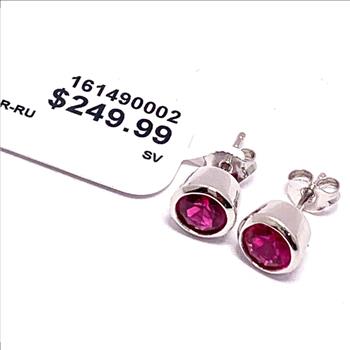 $249 .925 Sterling Silver Ruby Stud Earrings