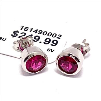 $249 .925 Sterling Silver Ruby Stud Earrings