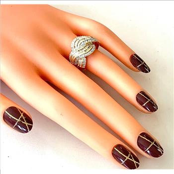 $249 Retail 0.50ctw Genuine Diamonds .925 Sterling Silver & 18k YG Anniversary Ring