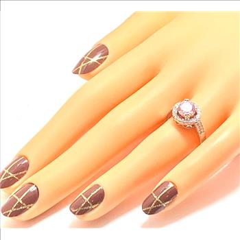 2.50ctw Diamonique Diamond & Pink Sapphire Ring