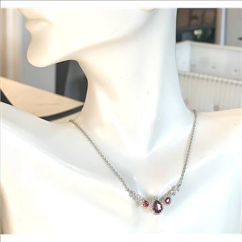 2.50ctw Garnet & Diamonique Diamond Necklace