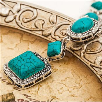 274.00ctw Turquoise & 18k Gold Overlay Large Necklace