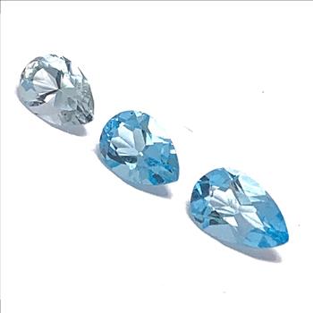 2.74ctw Lot of Natural  Brazilian Blue Topaz Loose Gemstones 8X6 MM