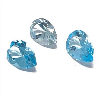 2.74ctw Lot of Natural  Brazilian Blue Topaz Loose Gemstones 8X6 MM