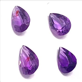 2.81ctw Lot Of Pear Shape Cut Amethyst Matching Loose Stones