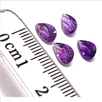 2.81ctw Lot Of Pear Shape Cut Amethyst Matching Loose Stones