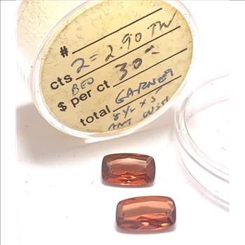 2.90ctw Natural Untreated Indian Almandite Garnet Loose Gemstones 8.5X5 MM