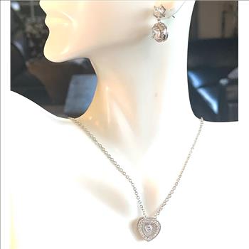 2pc Jewelry Lot- 2.50ctw Diamonique Diamond Necklace & Earrings