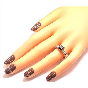 2pc Jewelry Lot-Diamonique Diamond & Black Spinel