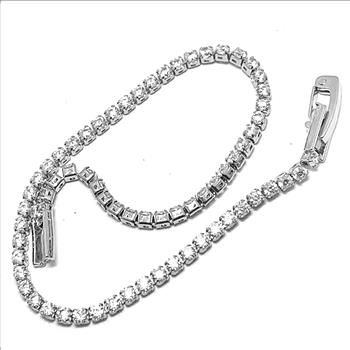 2pc Jewelry Lot-Tennis Bracelet & Inside Out Diamonique Diamond Hoop Earrings