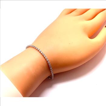 2pc Jewelry Lot-Tennis Bracelet & Inside Out Diamonique Diamond Hoop Earrings