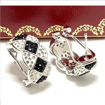 3.00 ctw Black & White Diamonique Diamonds Earrings