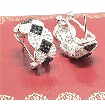 3.00 ctw Black & White Diamonique Diamonds Earrings